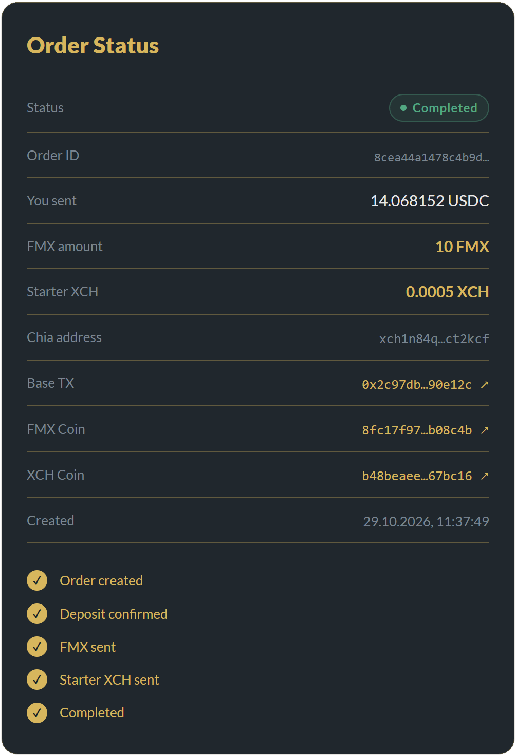 FarmX Starter Pack order status